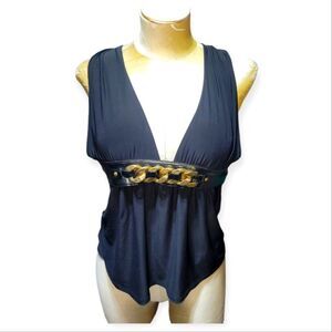 Forplay Black Tank Top Large